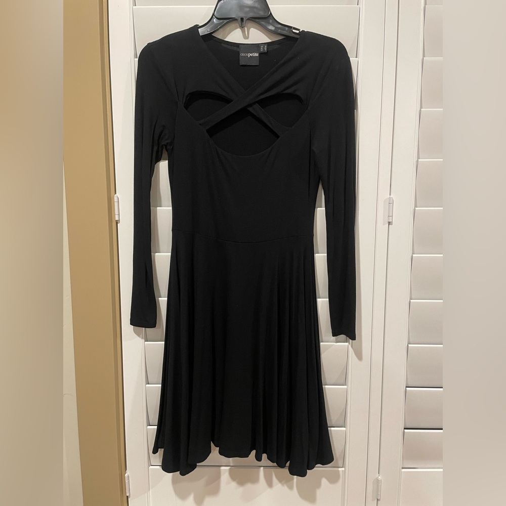ASOS Petite Black Long Sleeve Dress size 6